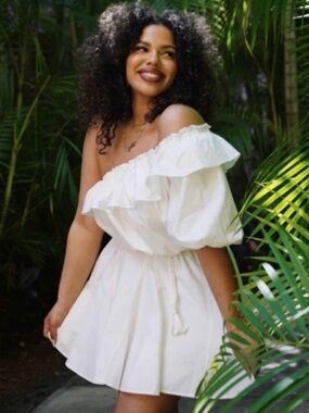 NWT! Rhode x Target Rope Tie One-Shoulder Mini White Dress Size Large